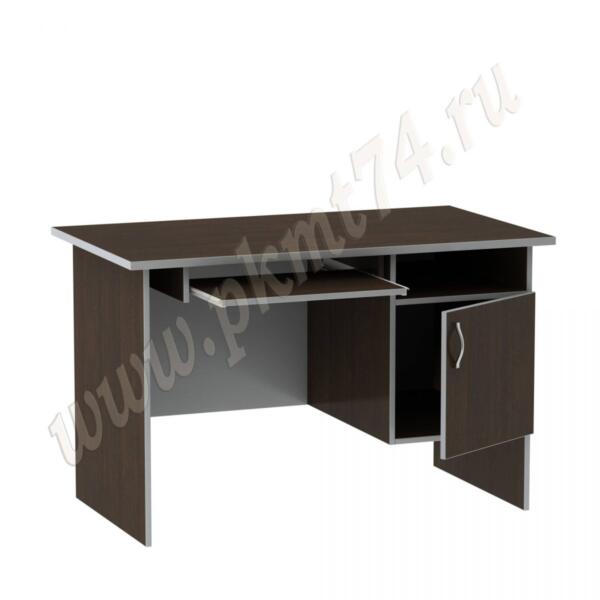 Стол компьютерный для офиса с тумбой МТ 07-2 Венге-Алюминий