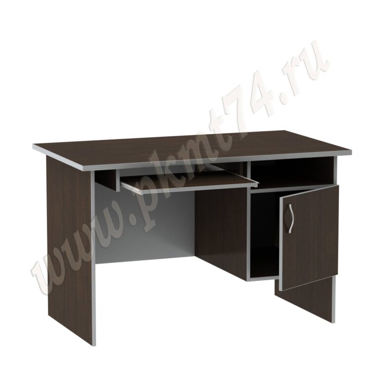 Стол компьютерный для офиса с тумбой МТ 07-2 Венге-Алюминий