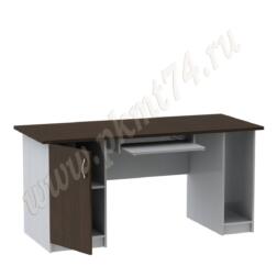 Стол компьютерный двухтумбовый для офиса МТ 07-4 Алюминий-Венге