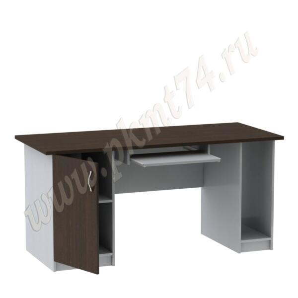 Стол компьютерный двухтумбовый для офиса МТ 07-4 Алюминий-Венге