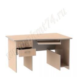 Компьютерный стол для офиса угловой МТ 07-9 Молочный-Алюминий