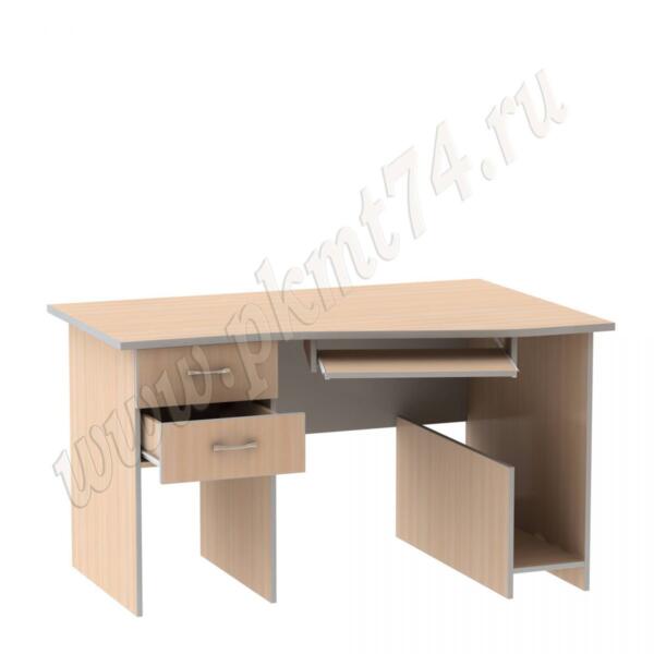 Компьютерный стол для офиса угловой МТ 07-9 Молочный-Алюминий