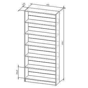 Стеллаж 11-1 с размерами Стеллаж 11-1 с размерами