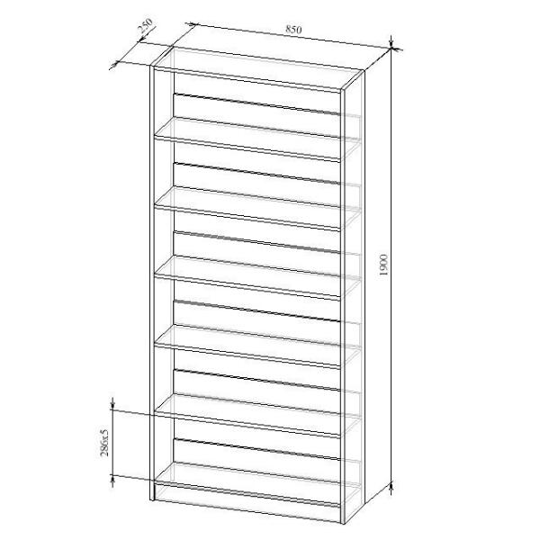 Стеллаж 11-1 с размерами