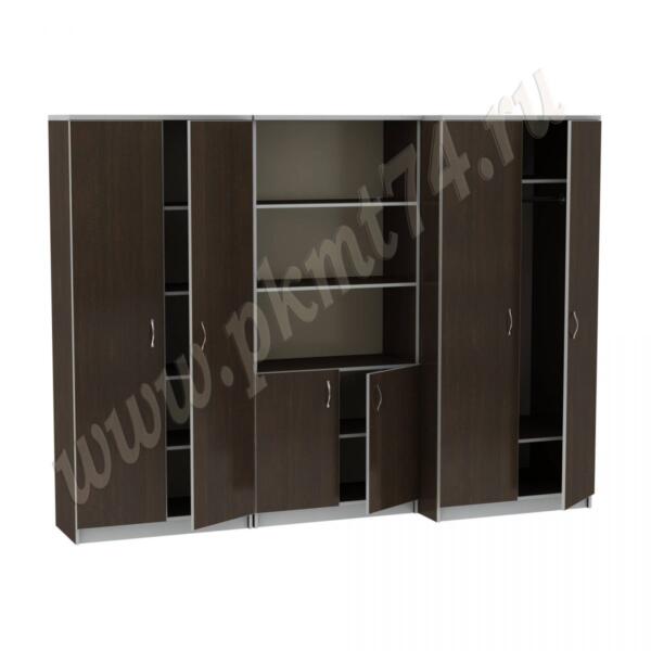 Секция из трех шкафов для офиса МТ 14-34-1 Венге-Алюминий