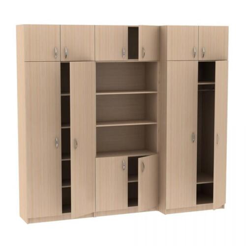 Секция из трех шкафов с антресолями МТ 14-34-7 дуб Молочный