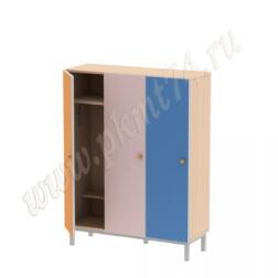 Шкаф детский трехсекционный без короба МТ 17-78 Дуб Молочный Оранж-Ирис-Голубой Шкаф детский трехсекционный без короба МТ 17-78 Дуб Молочный Оранж-Ирис-Голубой