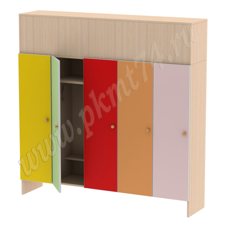 Шкаф для детей пятиместный МТ 17-18 Дуб Молочный-Желт-Салат-Красн-Оранж-Ирис Шкаф для детей пятиместный МТ 17-18 Дуб Молочный-Желт-Салат-Красн-Оранж-Ирис