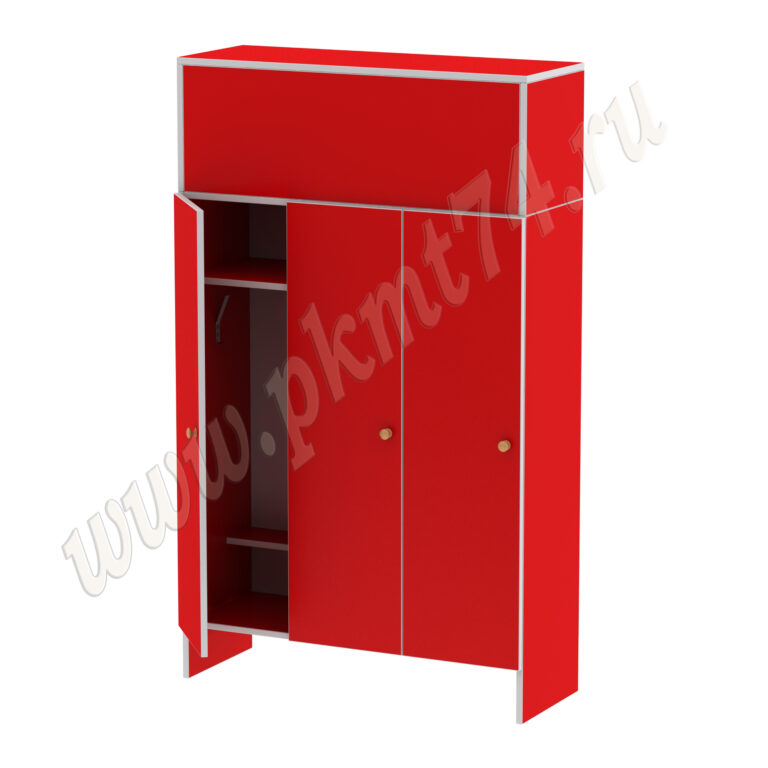Шкаф для детей трехместный МТ 17-15 Красный