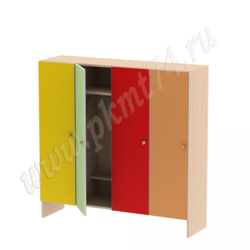 Шкаф для детской одежды на четыре отделения без короба МТ 17-92 Мол-Жёлт-Салат-Красн-Оранж Шкаф для детской одежды на четыре отделения без короба МТ 17-92 Мол-Жёлт-Салат-Красн-Оранж