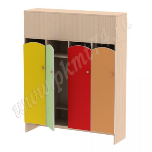 Шкаф для детской одежды от 3 до 7 лет МТ 17-96 Дуб Молочн - Желт-Салат-Красн-Оранж Шкаф для детской одежды от 3 до 7 лет МТ 17-96 Дуб Молочн - Желт-Салат-Красн-Оранж