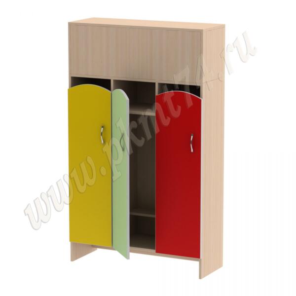 Шкаф для детской одежды Волна 3 МТ 17-97 Дуб Молочный-Салатовый-Желт-Кр