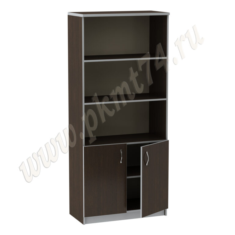 Шкаф с полками и дверками МТ 14-2 Венге-Алюминий Шкаф с полками и дверками МТ 14-2 Венге-Алюминий