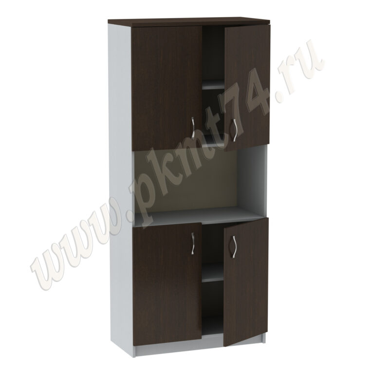 Шкаф для документов с нишей МТ 14-36 Алюминий-Венге