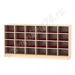 Шкаф для горшков 24 ячейки Мт 17-42 Дуб Молочный-Красный Шкаф для горшков 24 ячейки Мт 17-42 Дуб Молочный-Красный