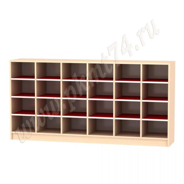 Шкаф для горшков 24 ячейки Мт 17-42 Дуб Молочный-Красный