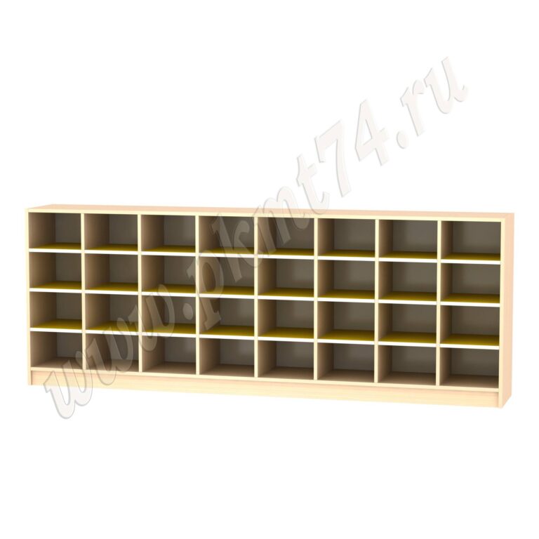 Шкаф для горшков 32 ячейки МТ 17-43 Дуб Молочный-Жёлтый