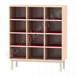 Шкаф для горшков на 12 ячеек МТ 17-84 Дуб Молочный-Красный