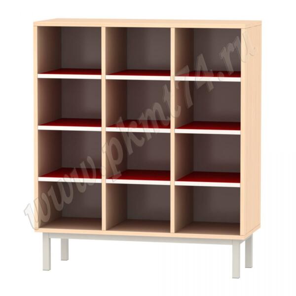 Шкаф для горшков на 12 ячеек МТ 17-84 Дуб Молочный-Красный