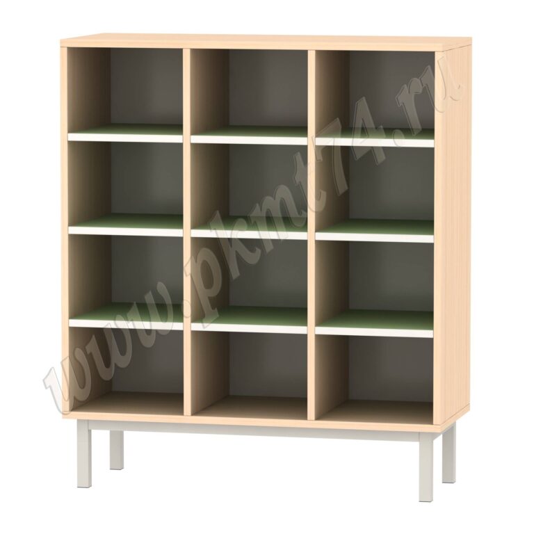 Шкаф для горшков на 12 ячеек МТ 17-84 Дуб Молочный-Салатовый