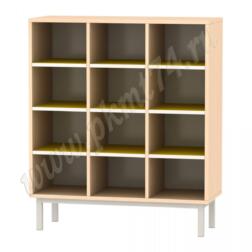 Шкаф для горшков на 12 ячеек МТ 17-84 Дуб Молочный-Жёлтый