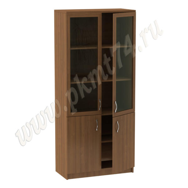 Шкаф для кабинета врача со стеклом в рамке МТ 14-5 Вишня Оксфорд
