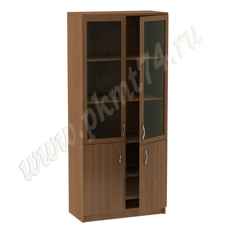 Шкаф для кабинета врача со стеклом в рамке МТ 14-5 Вишня Оксфорд