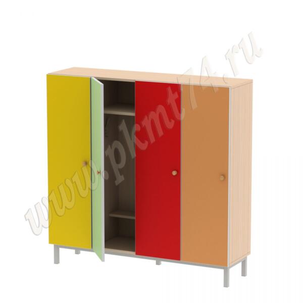 Шкаф для одежды детей на каркасе МТ 17-87 Молочный - Жёл-Салатовый-Крас-Оранж