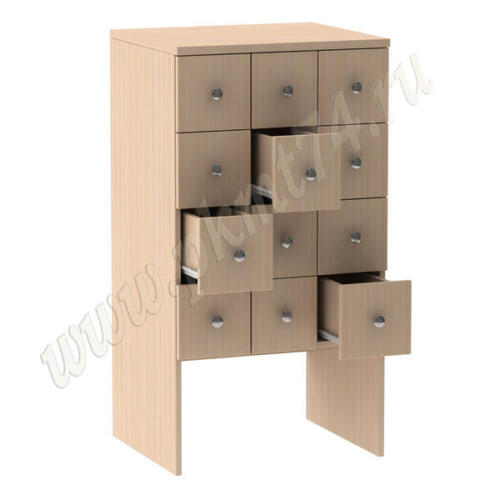 Шкаф картотечный 12 ячеек МТ 25-2 Дуб Молочный