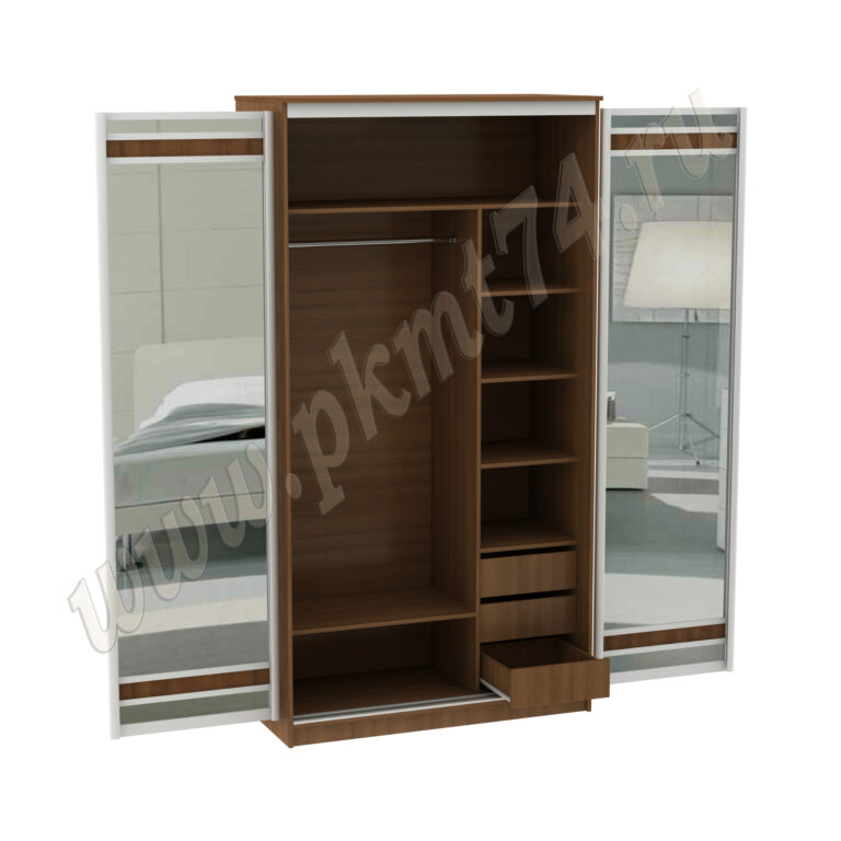 Шкаф купе с большим зеркалом МТ 15-13 Орех