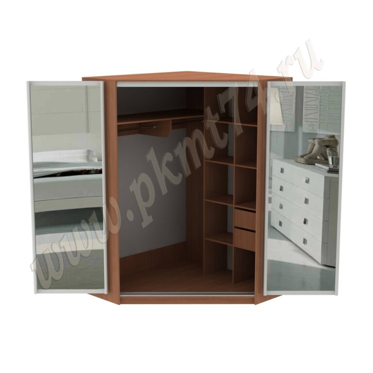 Шкаф с раздвижными зеркальными дверями МТ 15-22 Вишня Оксфорд