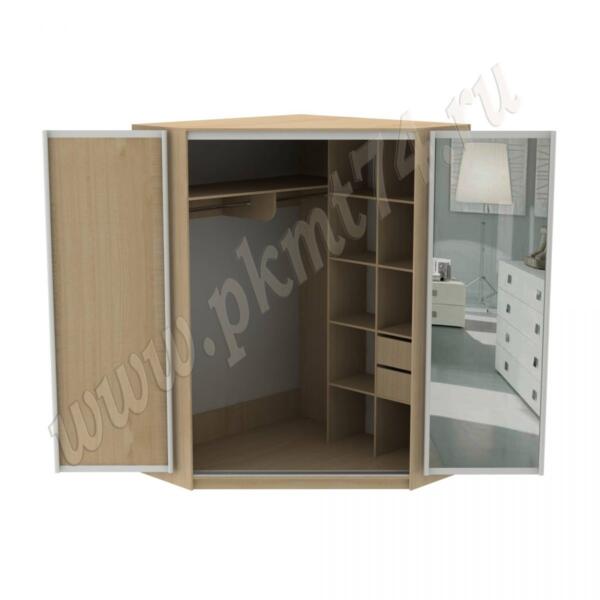Угловой шкаф купе с зеркалом МТ 15-21 Клён