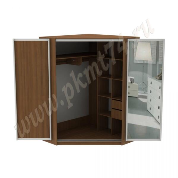 Угловой шкаф купе с зеркалом МТ 15-21 Орех Экко