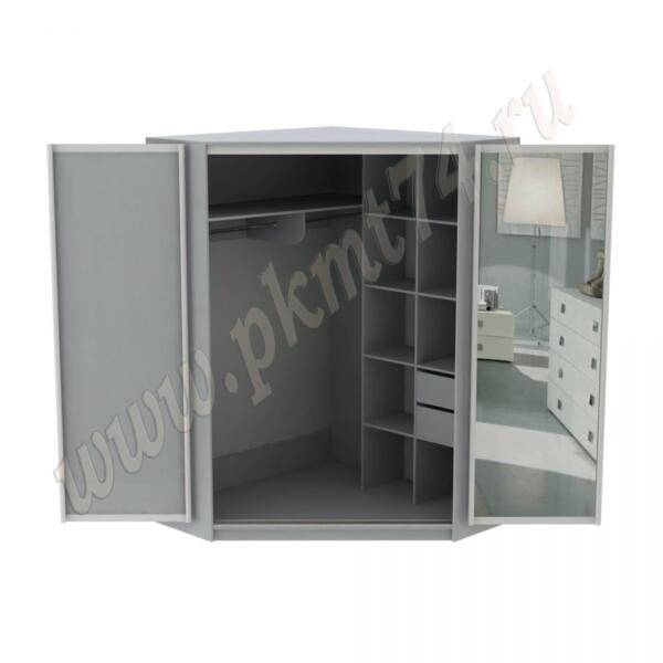 Угловой шкаф купе с зеркалом МТ 15-21 Серый