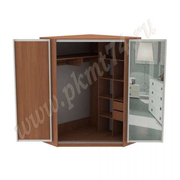 Угловой шкаф купе с зеркалом МТ 15-21 Вишня Оксфорд