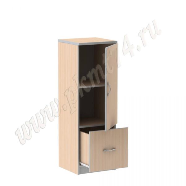 Шкаф пенал для офиса МТ 13-6 Молочный-Алюминий