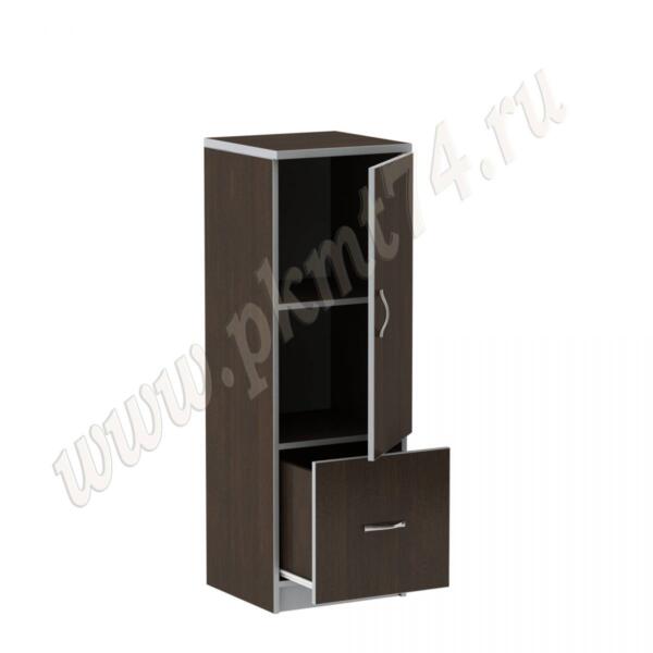 Шкаф пенал для офиса МТ 13-6 Венге-Алюминий