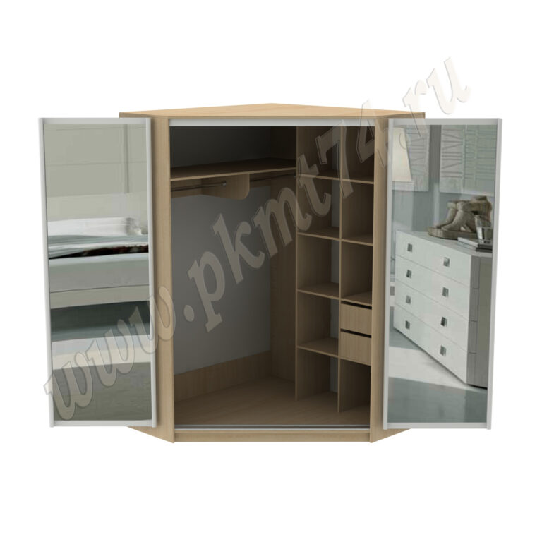 Шкаф с раздвижными зеркальными дверями МТ 15-22 Клён