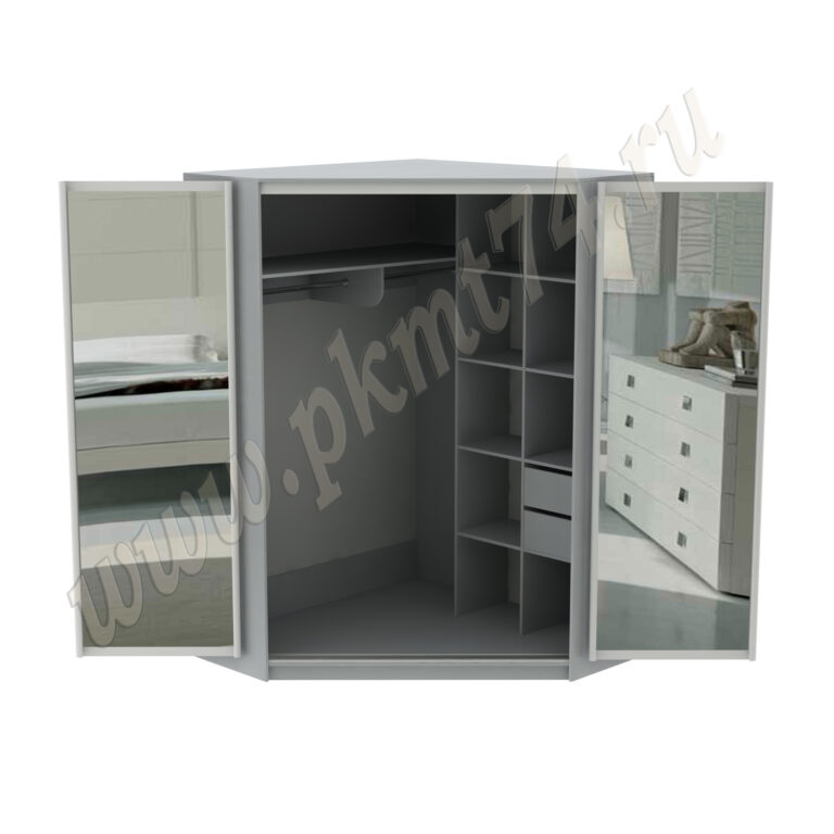 Шкаф с раздвижными зеркальными дверями МТ 15-22 Серый