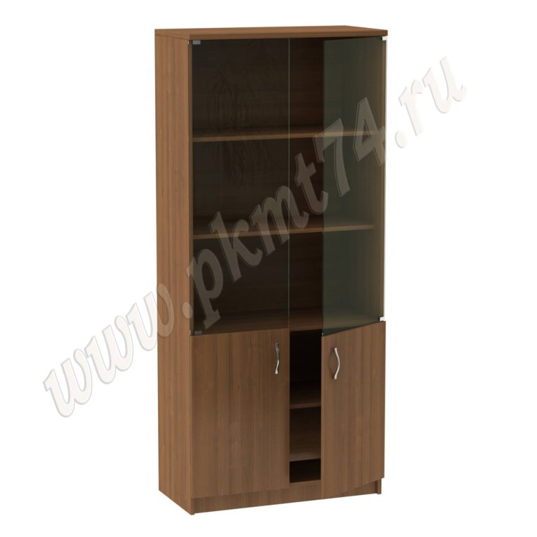 Шкаф для документов со стеклянными фасадами МТ 14-4 Орех