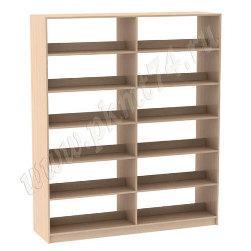 Стеллаж библиотечный широкий МТ 11-4 дуб Молочный