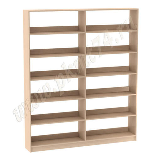 Стеллаж библиотечный пристенный широкий МТ 11-3 дуб Молочный