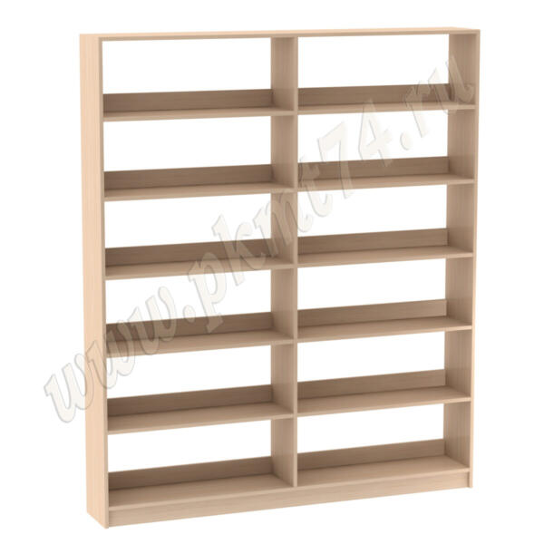 Стеллаж библиотечный пристенный широкий МТ 11-3 дуб Молочный