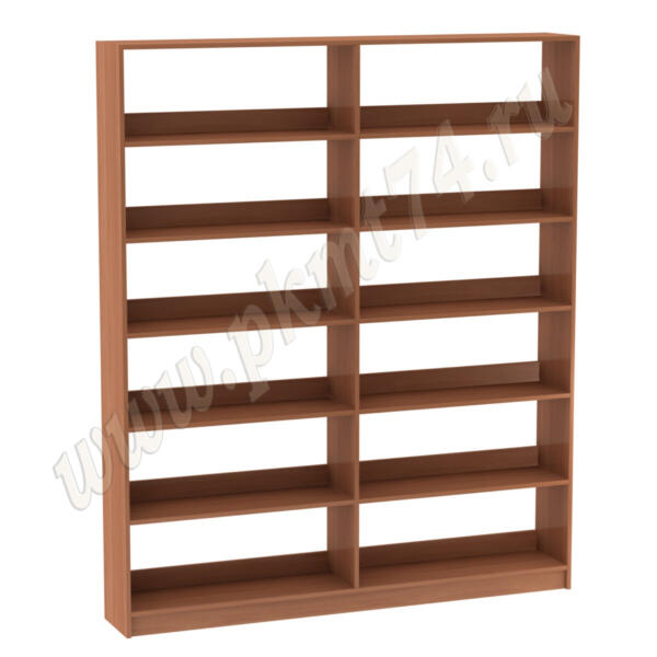 Стеллаж библиотечный пристенный широкий МТ 11-3 Вишня Оксфорд
