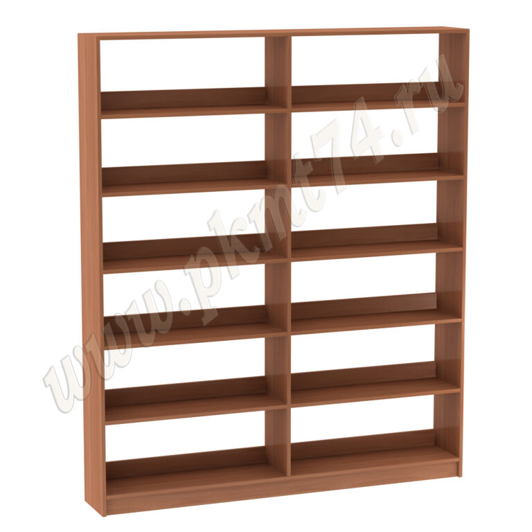 Стеллаж библиотечный пристенный широкий МТ 11-3 Вишня Оксфорд