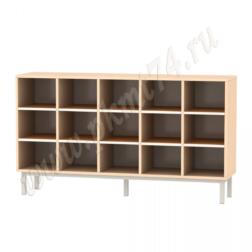 Стеллаж для горшков на 15 ячеек МТ 17-82 Дуб Молочный-Оранжевый