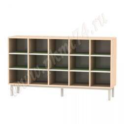 Стеллаж для горшков на 15 ячеек МТ 17-82 Дуб Молочный-Салатовый