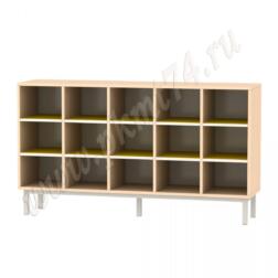 Стеллаж для горшков на 15 ячеек МТ 17-82 Дуб Молочный-Жёлтый