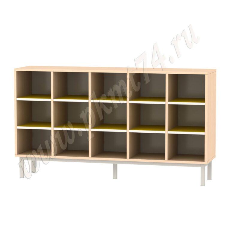 Стеллаж для горшков на 15 ячеек МТ 17-82 Дуб Молочный-Жёлтый