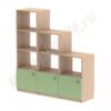 Стеллаж для игрушек и пособий МТ 17-63 Дуб Молочный - Салатовый
